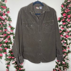 🌹Levi’s Brown Men Corduroy Button Up Shirt Small